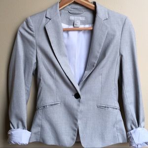 H&M fitted blazer gray melange